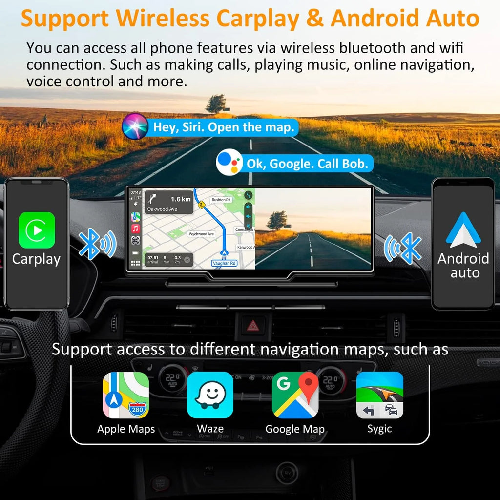 Max Portable 10.26" Carplay/Android Auto Car Display Screen